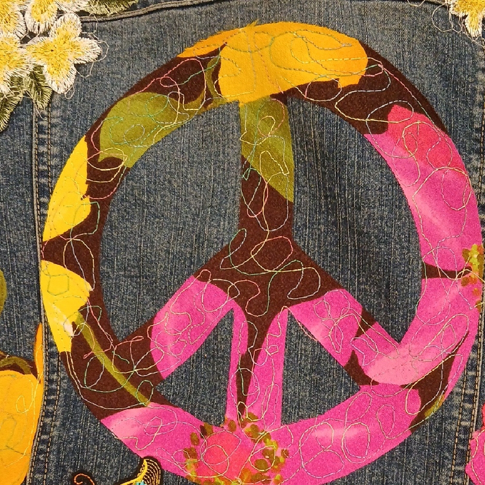 Upcycled Denim Jacket Boho Style Reworked - Picture 9 of 12